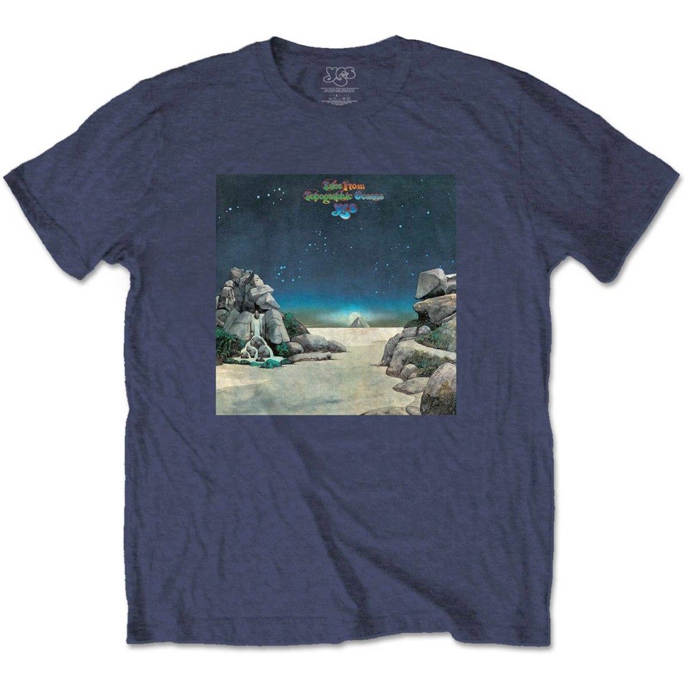 Yes - Topographic Oceans Heren Tshirt - Blauw